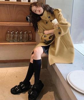 ダブルブレストトレンチコートミディアム丈 送料無料 即日発送-5