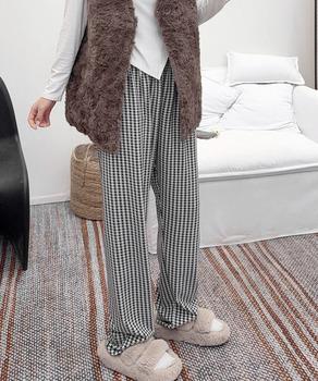 ギンガムチェック ルームパンツ表裏微起毛 送料無料 即日発送-2