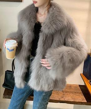 ふわふわフェイクファージャケットビッグ襟 送料無料 即日発送-6