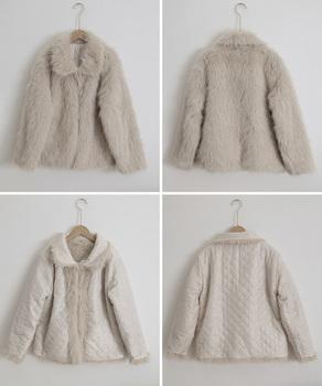 ふわふわフェイクファージャケットビッグ襟 送料無料 即日発送-8