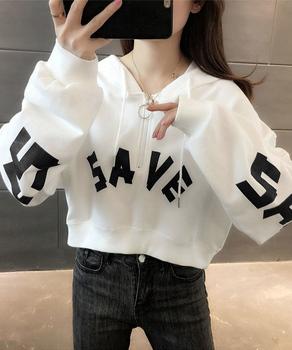 フード付きパーカーハーフジップフーディー 送料無料 即日発送-4