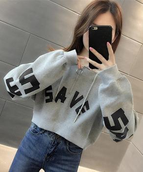 フード付きパーカーハーフジップフーディー 送料無料 即日発送-5