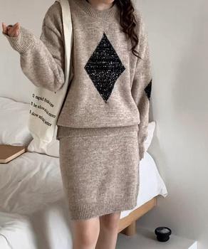 スパンコールニットセットアップ きれいめ 送料無料 即日発送-6