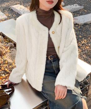 ノーカラーファージャケットゴールドボタン 送料無料 即日発送-2