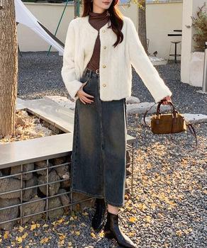 ノーカラーファージャケットゴールドボタン 送料無料 即日発送-4