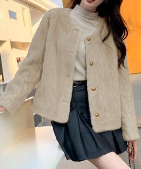 ノーカラーファージャケットゴールドボタン 送料無料 即日発送-5