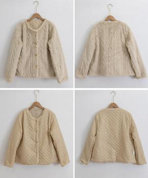 ノーカラーファージャケットゴールドボタン 送料無料 即日発送-8