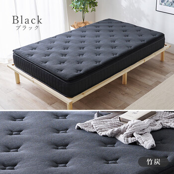 ピロートップ付きマットレス セミダブル ポケット KM 3322 SD BK 送料無料-18