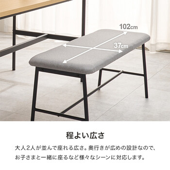 異素材を組み合わせたスタイリッシュなベンチ　LB 3207DGY 送料無料-4