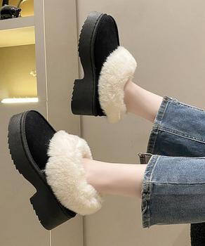 スエード調 ショートムートンブーツ厚底靴 送料無料 即日発送-3