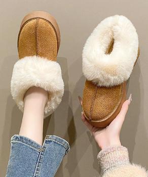 スエード調 ショートムートンブーツ厚底靴 送料無料 即日発送-5