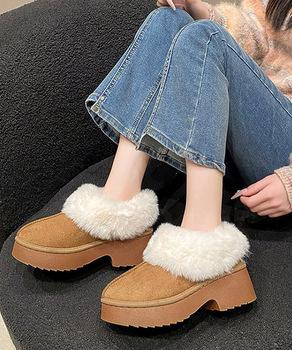 スエード調 ショートムートンブーツ厚底靴 送料無料 即日発送-7