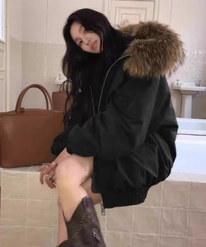 トグルボタン中綿ジャケットファー襟コート 送料無料 即日発送-2