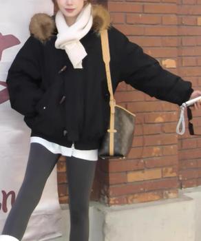 トグルボタン中綿ジャケットファー襟コート 送料無料 即日発送-3