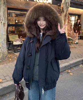 トグルボタン中綿ジャケットファー襟コート 送料無料 即日発送-4