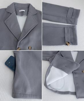 ウールタッチダブルブレストショートコート 送料無料 即日発送-9