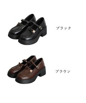 厚底ローファー レディース 太ヒール 送料無料 即日発送-1