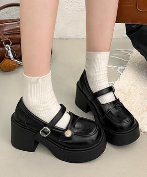 厚底ローファー レディース 太ヒール 送料無料 即日発送-2