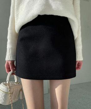 ウールライクミニタイトスカート 美脚脚長 送料無料 即日発送-2