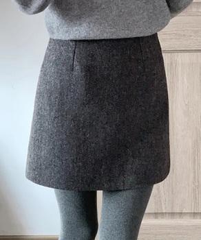 ウールライクミニタイトスカート 美脚脚長 送料無料 即日発送-5