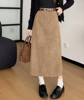 コーデュロイタイトスカート ベルト付き 送料無料 即日発送-3