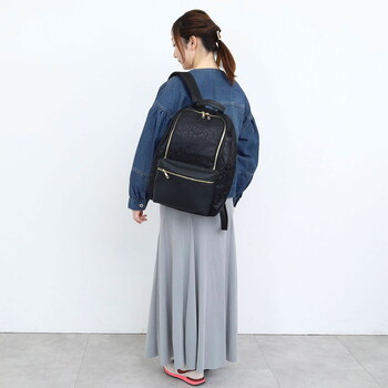 柄生地10ポケット A4対応リュック A4収納可能  COOCO 送料無料 即日発送-15