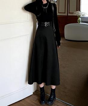 ベルト飾りロングワンピースウエストマーク 送料無料 即日発送-3