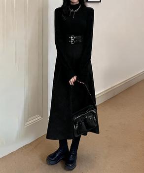 ベルト飾りロングワンピースウエストマーク 送料無料 即日発送-4