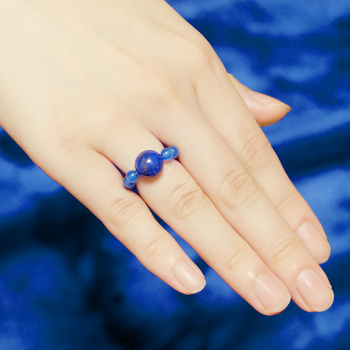 ラピスラズリ招福リング 宝石パワーカード付き 2個セット 送料無料-2