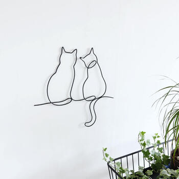ウォールアクセント 壁掛け 壁飾り 2匹のネコ　可愛らしいネコの壁飾り 送料無料-6