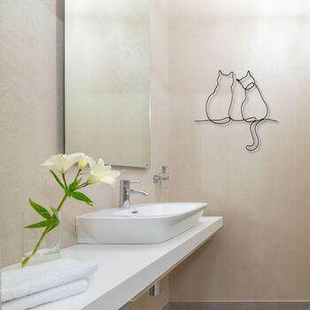 ウォールアクセント 壁掛け 壁飾り 2匹のネコ　可愛らしいネコの壁飾り 送料無料-8