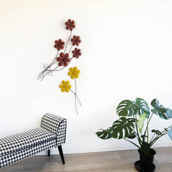 ウォールアート 壁掛け 壁飾り イエロー 送料無料-9