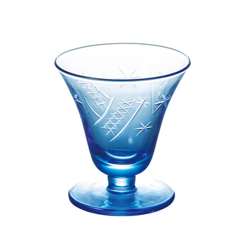 手彫硝子 高台珍味入 ルリ ロゼ ヒワ カットグラス 2セット 送料無料-2