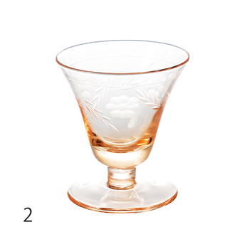 手彫硝子 高台珍味入 ルリ ロゼ ヒワ カットグラス 2セット 送料無料-3