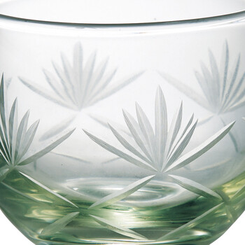 手彫硝子 高台珍味入 ルリ ロゼ ヒワ カットグラス 2セット 送料無料-7