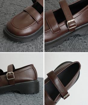 ローファー レディース 厚底 太ヒール 送料無料 即日発送-9