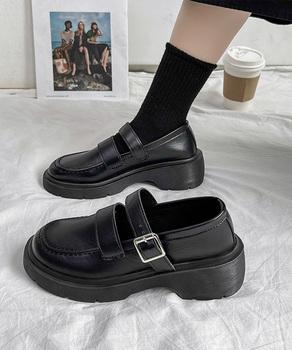 ローファー レディース 厚底 太ヒール 送料無料 即日発送-3