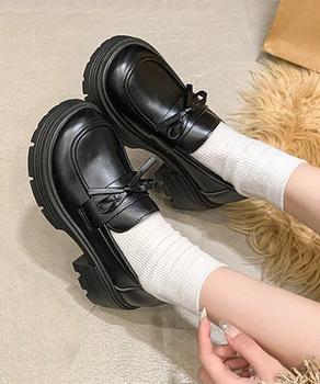 ローファー レディース レザー調 リボン 送料無料 即日発送-2