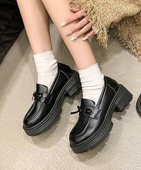 ローファー レディース レザー調 リボン 送料無料 即日発送-3