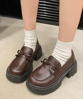 ローファー レディース レザー調 リボン 送料無料 即日発送-5