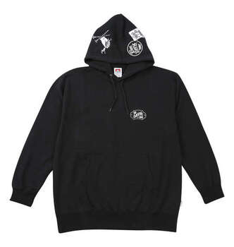 大きいサイズ BEN DAVIS 裏毛マルチワッペンプルパーカー 3L 4L 5L 6L ブラック ラッピング可 送料無料 即日発送-1