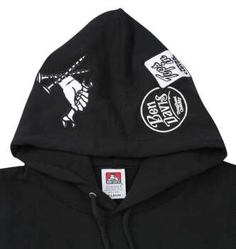 大きいサイズ BEN DAVIS 裏毛マルチワッペンプルパーカー 3L 4L 5L 6L ブラック ラッピング可 送料無料 即日発送-3