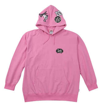 大きいサイズ BEN DAVIS 裏毛マルチワッペンプルパーカー 3L 4L 5L 6L ピンク ラッピング可 送料無料 即日発送-1