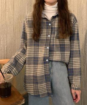 裏起毛チェックシャツジャケット ゆったり 送料無料 即日発送-6