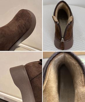 スエードタッチ厚底ショートブーツ 裏起毛 送料無料 即日発送-9