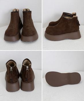 スエードタッチ厚底ショートブーツ 裏起毛 送料無料 即日発送-8