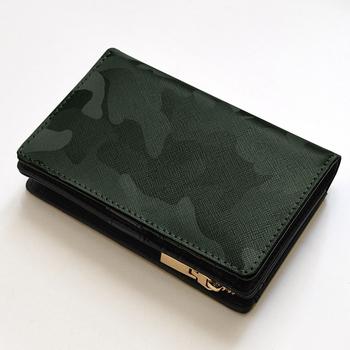 二つ折り財布 牛革グラデーション迷彩加工ミドルウォレット 折財布 No.3241 3色展開 送料無料-9