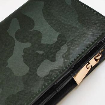 二つ折り財布 牛革グラデーション迷彩加工ミドルウォレット 折財布 No.3241 3色展開 送料無料-5