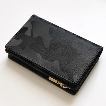 二つ折り財布 牛革グラデーション迷彩加工ミドルウォレット 折財布 No.3241 3色展開 送料無料-7