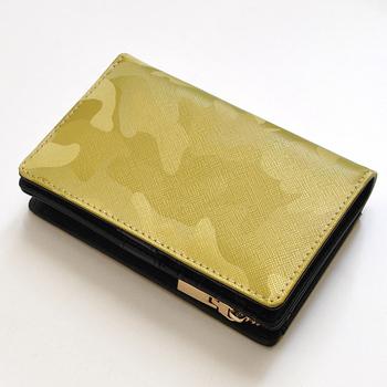 二つ折り財布 牛革グラデーション迷彩加工ミドルウォレット 折財布 No.3241 3色展開 送料無料-8